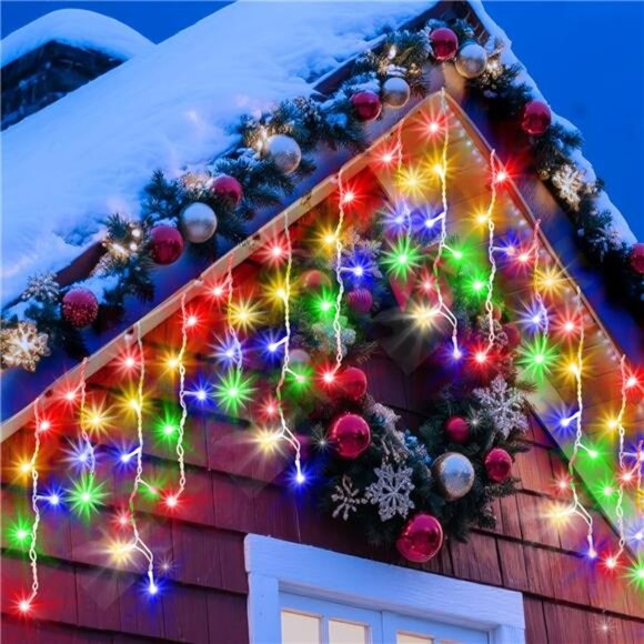 66ft Christmas Lights Decorations Outdoor, 640 LED 8 Modes Curtain - Picture 6 of 8